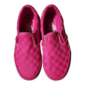 Vans Kids Sz 12 Pink On Pink Checkerboard  Slip-On Shoes Girls Great Condition